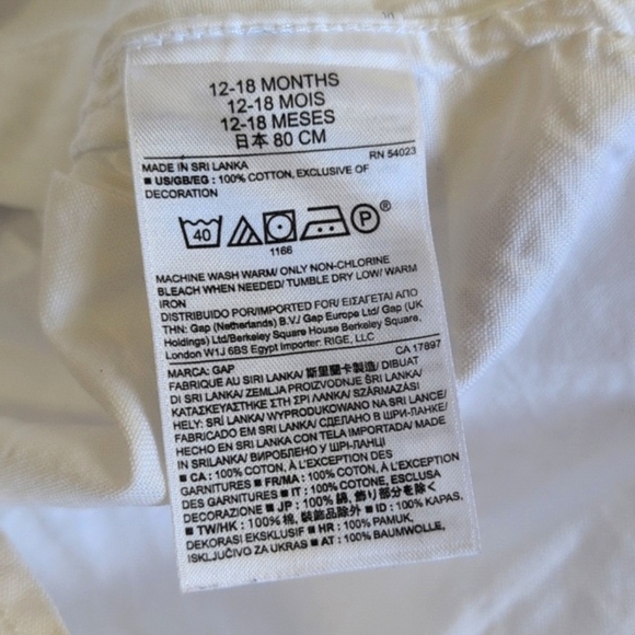 babyGap brannan bear white cotton button down shirt 12-18 months baby boy - Picture 4 of 6